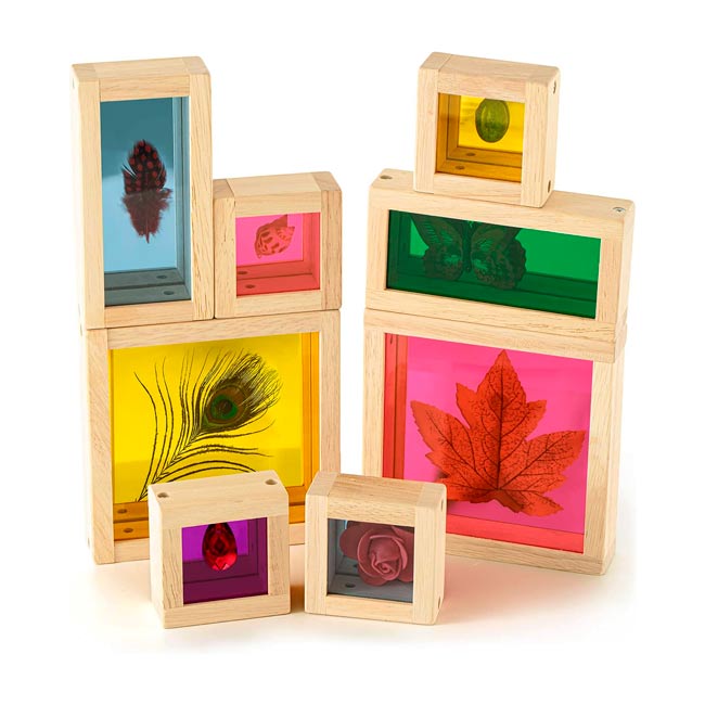 Bloques Sensoriales Madera Acrílico Naturaleza