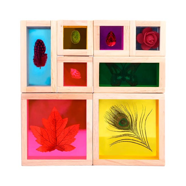 Bloques Sensoriales Madera Acrílico Naturaleza
