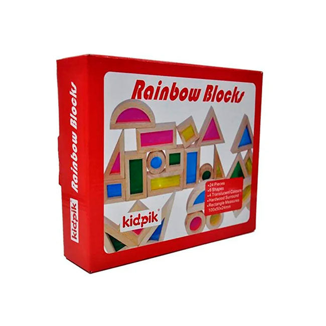 Bloques de Madera - Colores Traslúcidos 24 Piezas