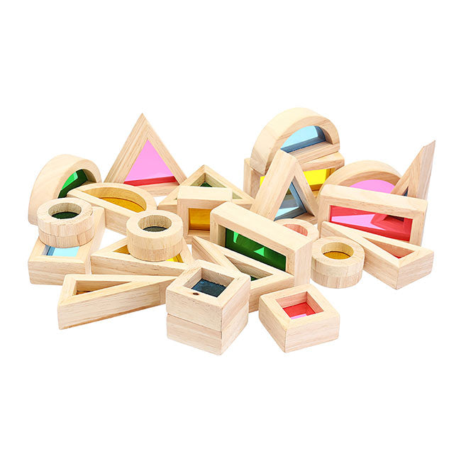 Bloques de Madera - Colores Traslúcidos 24 Piezas