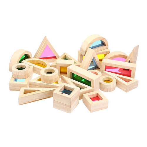Bloques de Madera - Colores Traslúcidos 24 Piezas