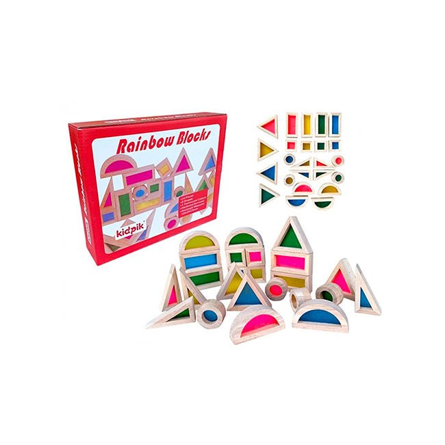 Bloques de Madera - Colores Traslúcidos 24 Piezas