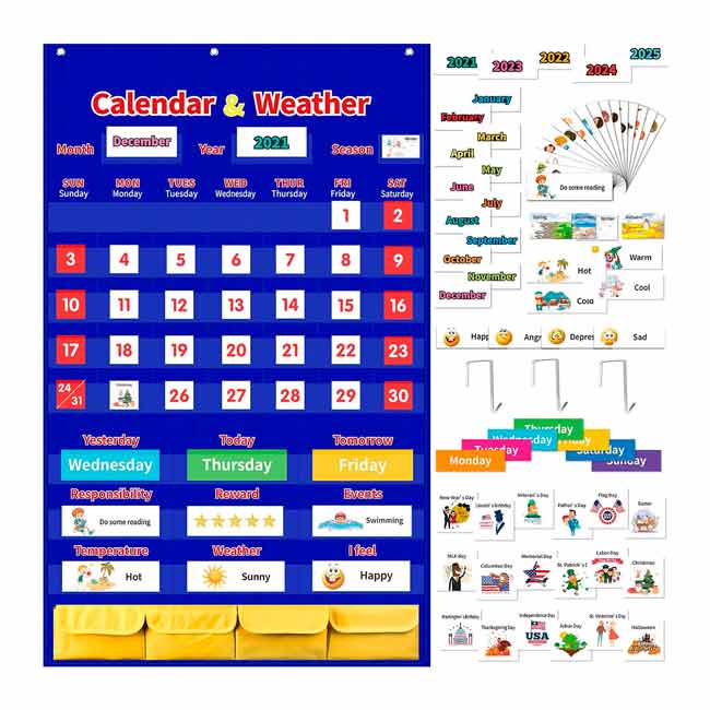 Calendario Mural Ingles 76 x 110 cm