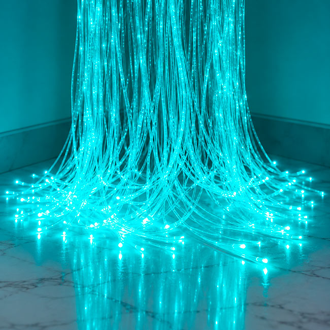 Luz de cascada de fibra óptica redonda de 50 cm de diámetro