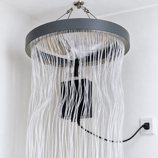 Luz de cascada de fibra óptica redonda de 50 cm de diámetro