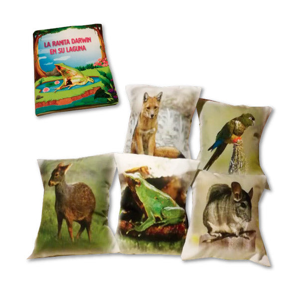 Libro y Cojines Animales de Chile