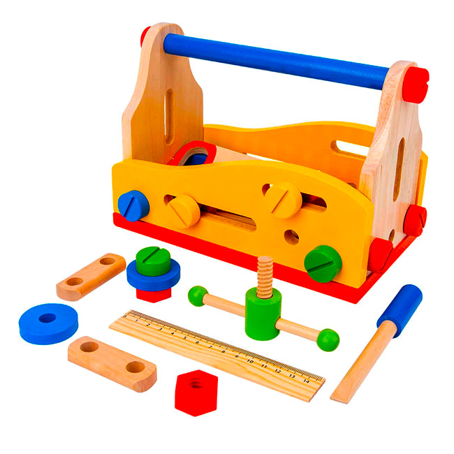Caja de Herramientas de Madera 28 piezas