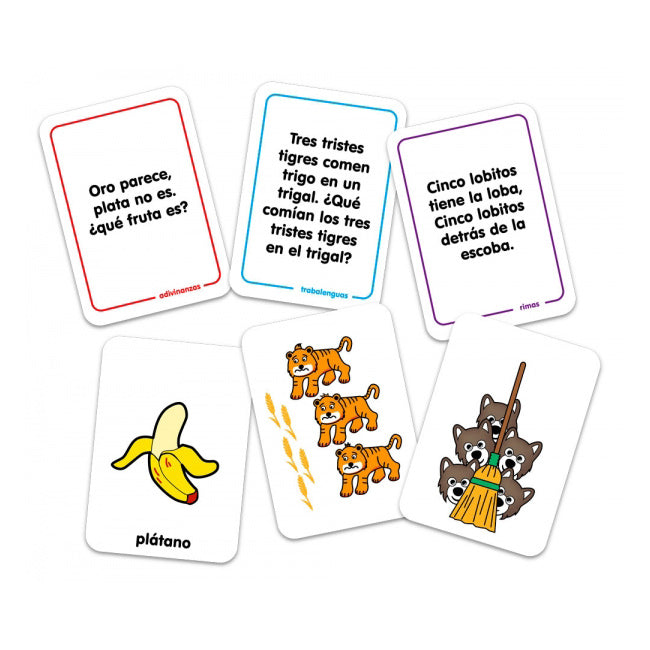 Tarjetas de Adivinanzas, Rimas y Trabalenguas